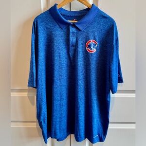 Majestic Chicago Cubs Dri Fit Blue Polo